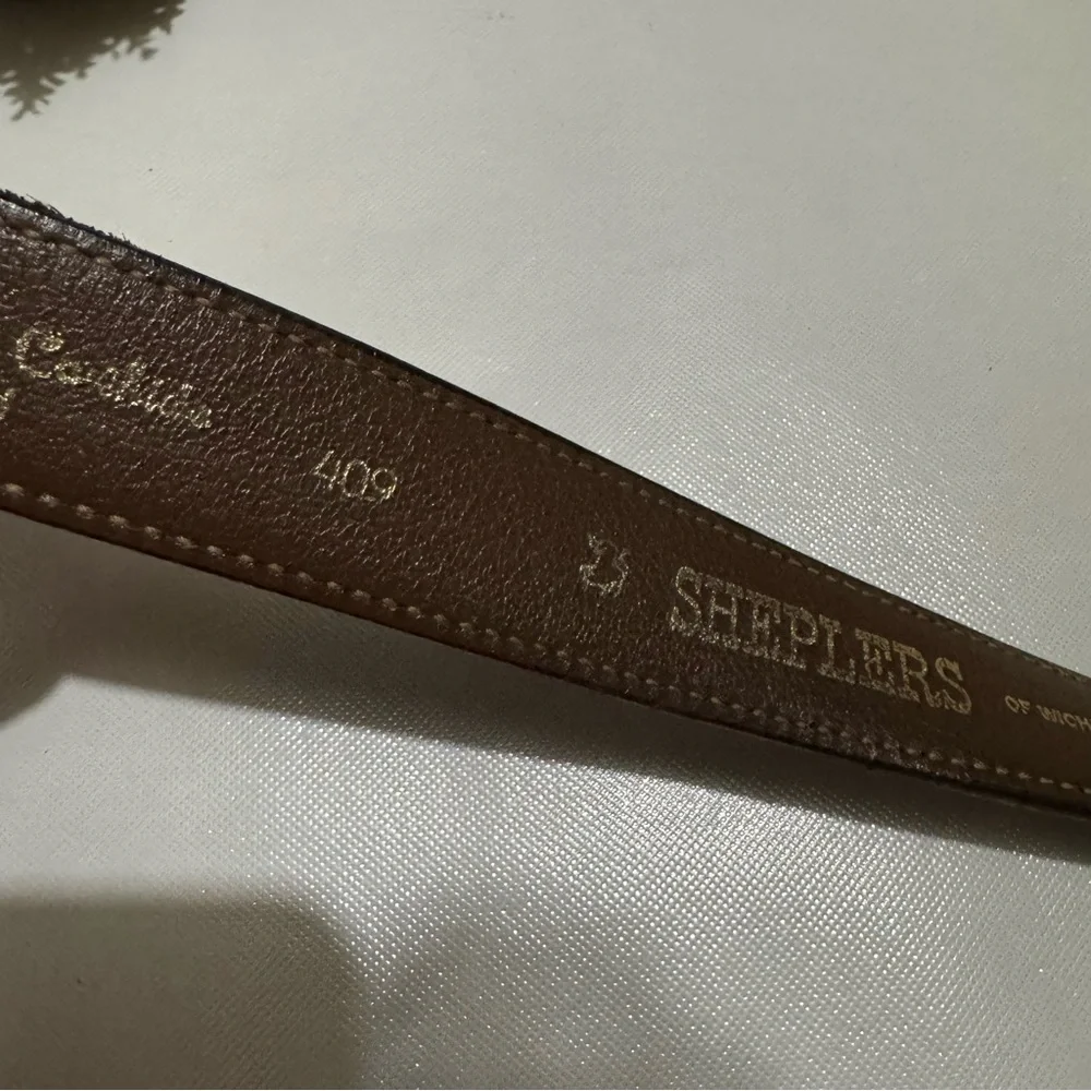 Vintage Sheplers‎ Brown Genuine Leather Belt Mens Size 32 Western Rodeo Festival